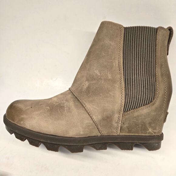 NWT Sorel Joan of Arctic Wedge II Chelsea Boot Brown Tan Lug Sole Waterproof, 8 - Picture 2 of 8